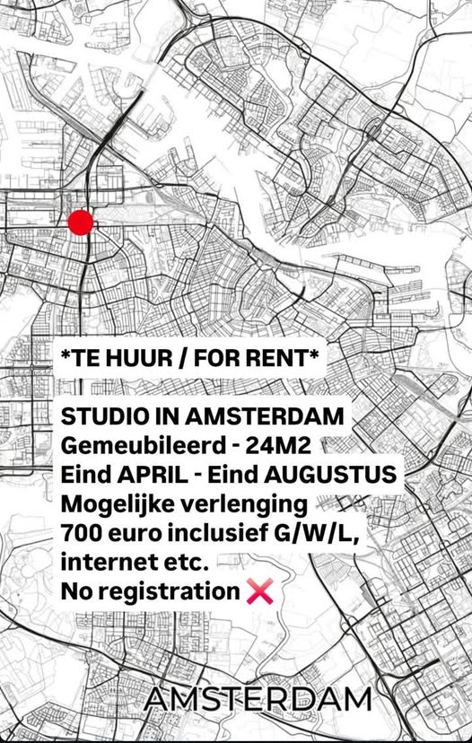 Te huur: Amsterdam / €700,00 p.m. / 24,00m2