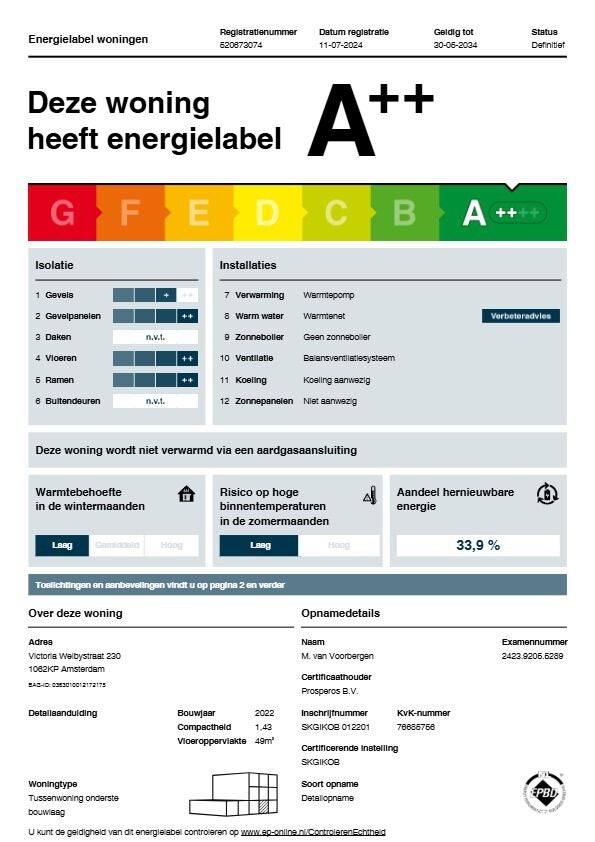 Te huur: Amsterdam / €1302,00 p.m. / 48,00m2