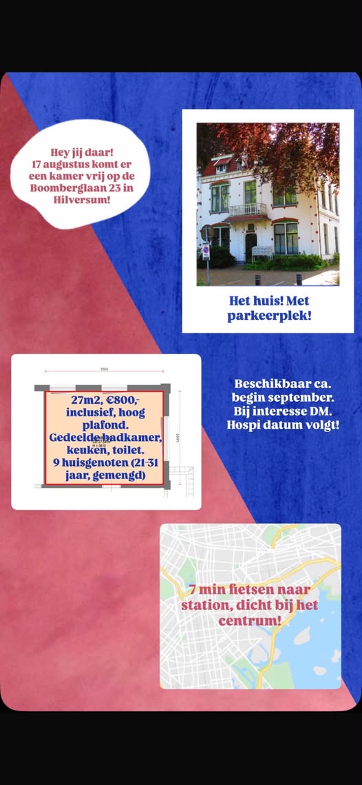 Te huur: Hilversum / €800 p.m. / 27m2