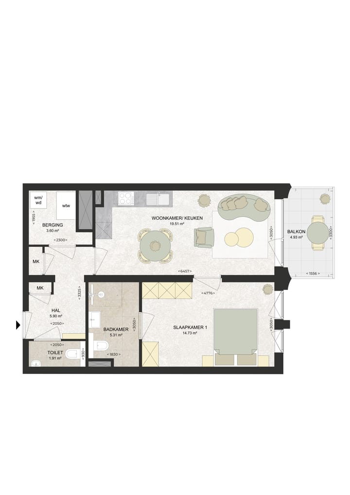 Te huur: Haarlem / €1228 p.m. / 54m2