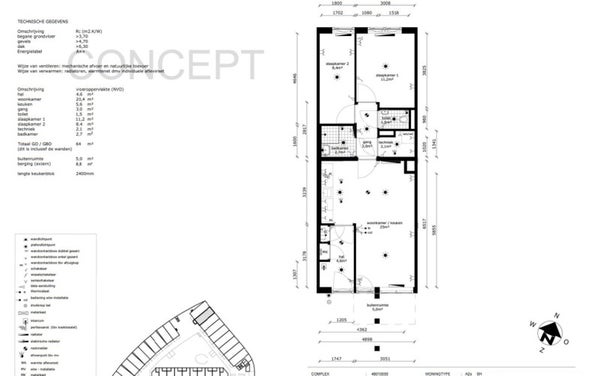 Te huur: Almere / €776,00 p.m. / 64,00m2