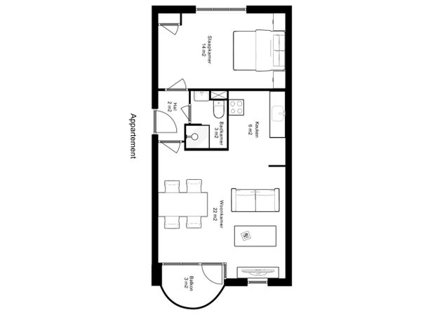 Te huur: Den Haag / €1665,00 p.m. / 48,00m2