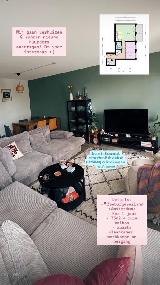 Te huur: Amsterdam / €1540,00 p.m. / 75,00m2