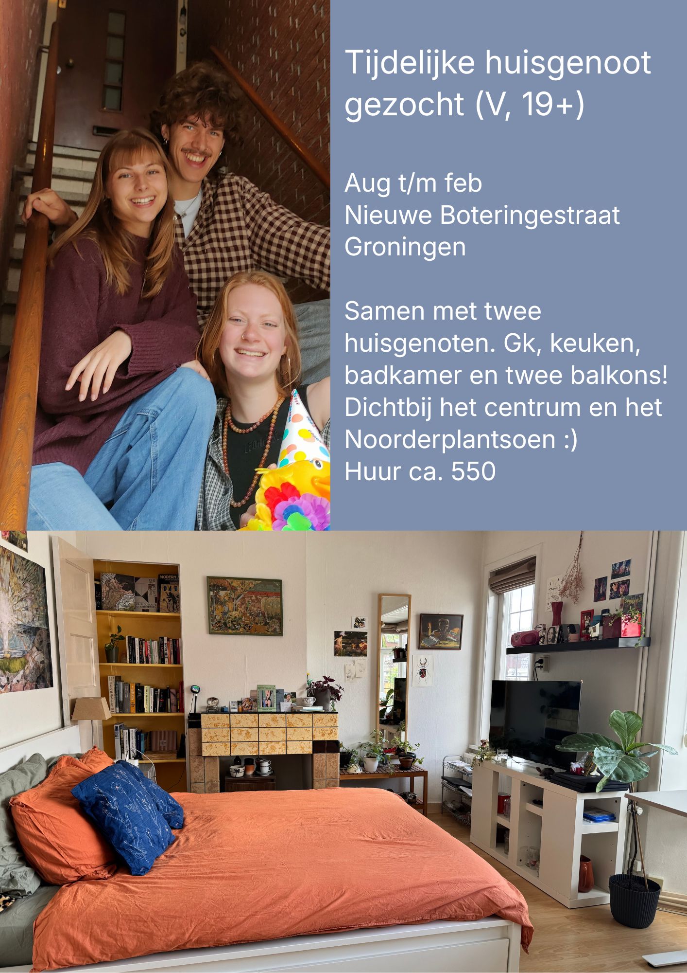 Te huur: Groningen / €555,00 p.m. / 20,00m2