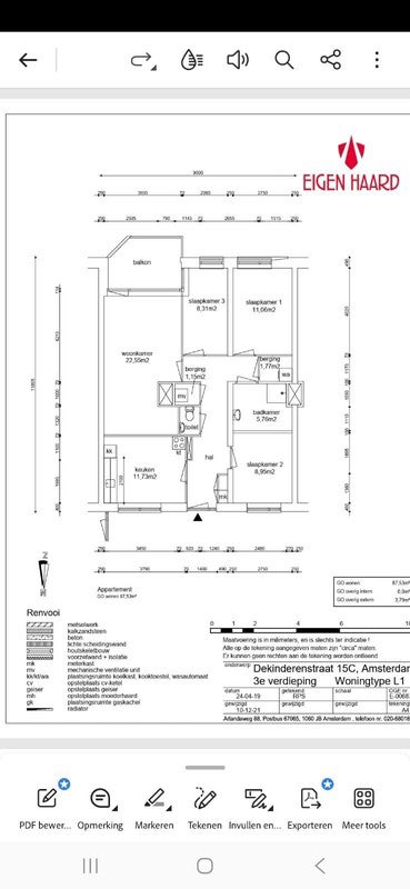Te huur: Amsterdam / €1025,00 p.m. / 87,00m2
