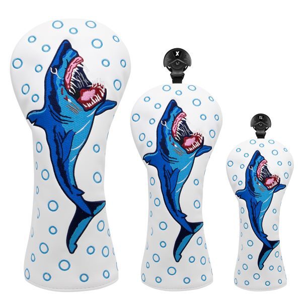 golfheadcover set shark wit