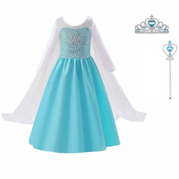 Frozen blauwe elsa jurk
