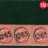 GB QV Stamp SG.95 4d Plate 12 STRIP{3} Super TELEGRAPHIC NUMERAL c£225+ SBR50 - Image 4