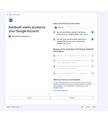 Integrating KaraboAI to Google Calendar