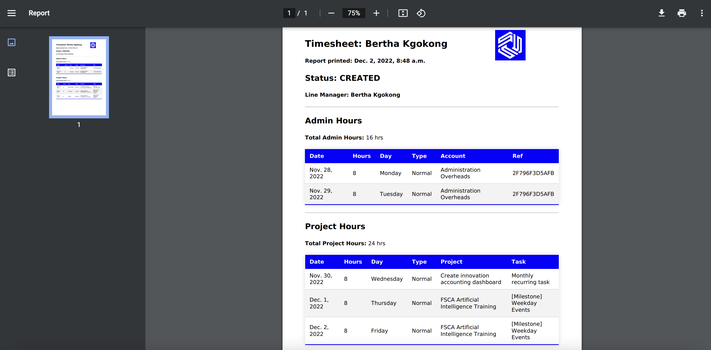 Timetracking application