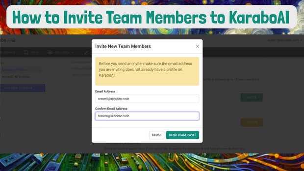 How to invite new additional team members to Karabo