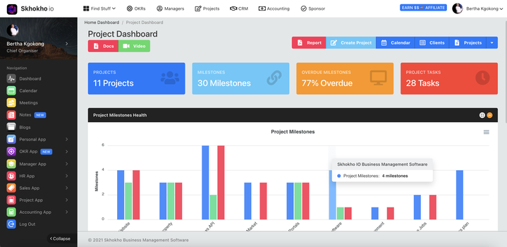 Skhokho Project Management Dashboard