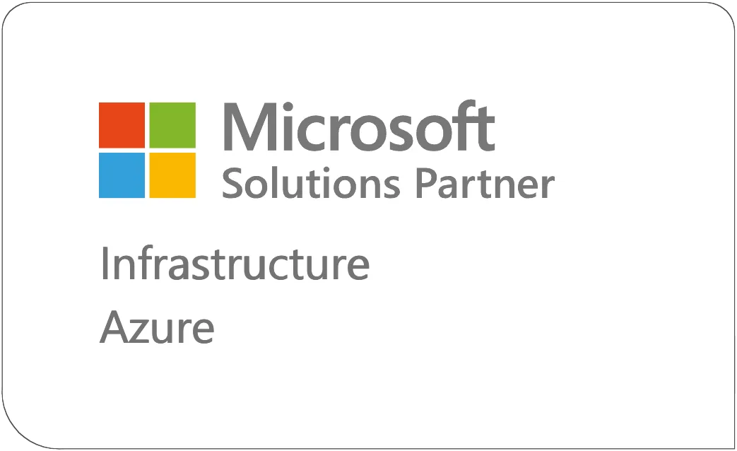 Microsoft Solutions Partner-badge voor Infrastructure op Azure, uitgegeven door Microsoft