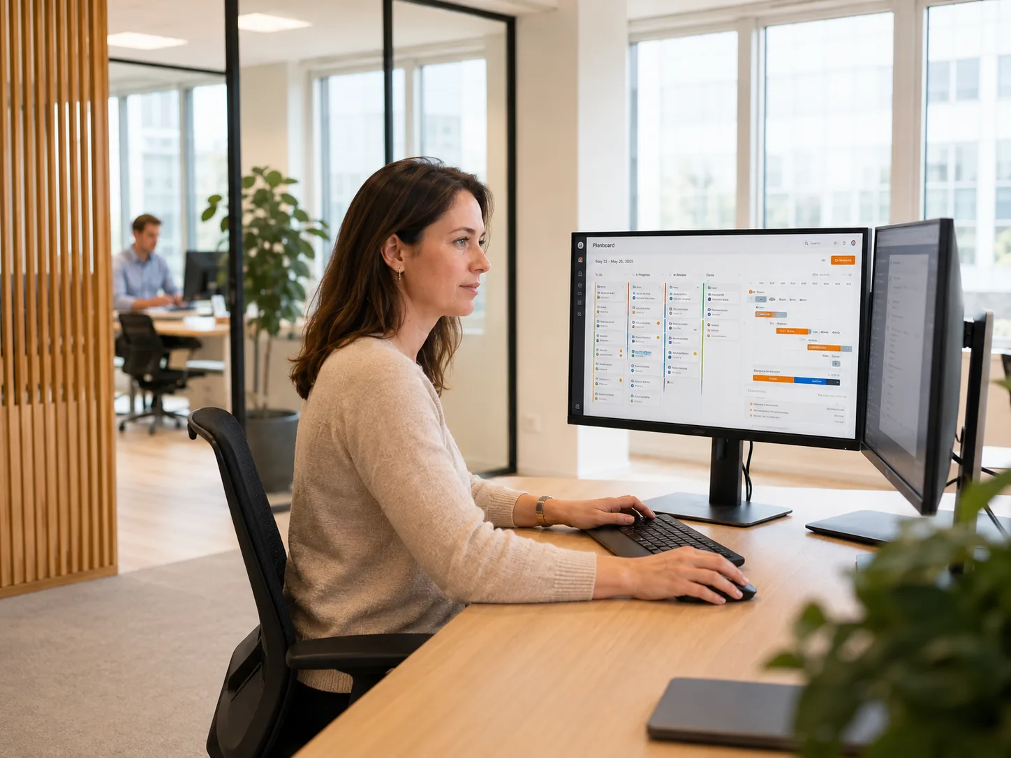 Skrepr planning- en productie-AI in actie op kantoor