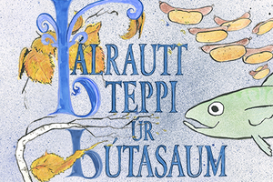 Bálrautt teppi úr bútasaum