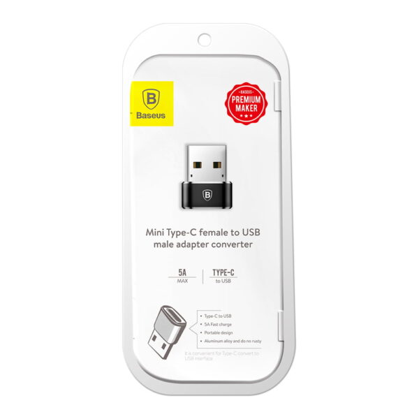 Baseus Mini Micro Female To Type-C Male OTG Adapter Converter (CAMOTG-01) - Image 2