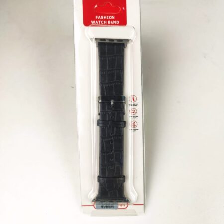 49mm Leather Strap For Smartwatch – Black Color