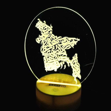 GearUP Acrylic Multicolor Night Lamp White (BD Map) with all Content