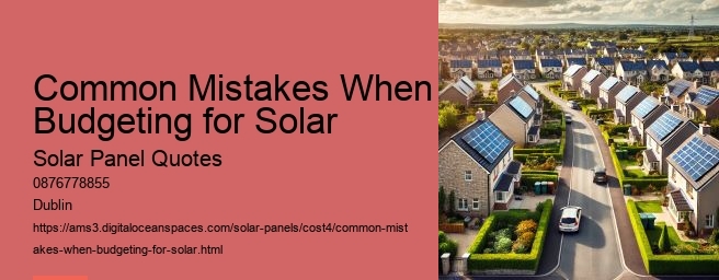 Common Mistakes When Budgeting for Solar