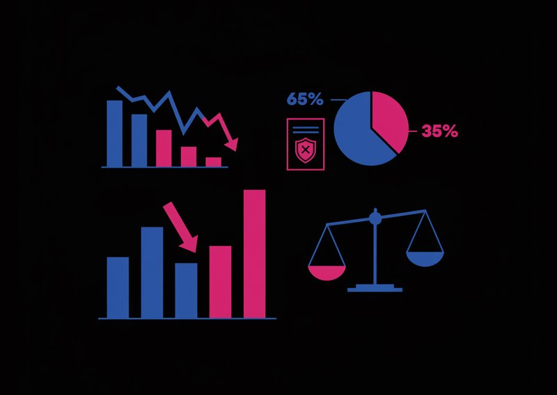 Vector art illustration representing data analytics and risk metrics