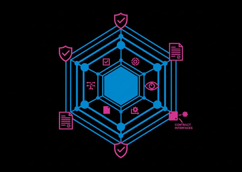 Vector art illustration showing a structured framework and aligned systems
