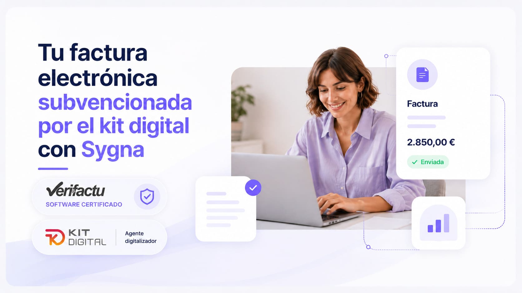 Profesional autónoma solicitando bono del kit digital para facturación electrónica con Sygna