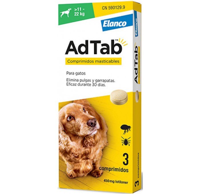 Adtab 450mg 3 comprimidos masticables Perros 11-22kg
