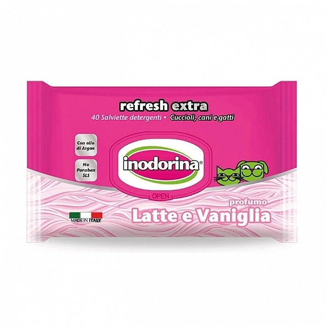 Inodorina Toallitas Húmedas Refresh aroma Leche y Vainilla