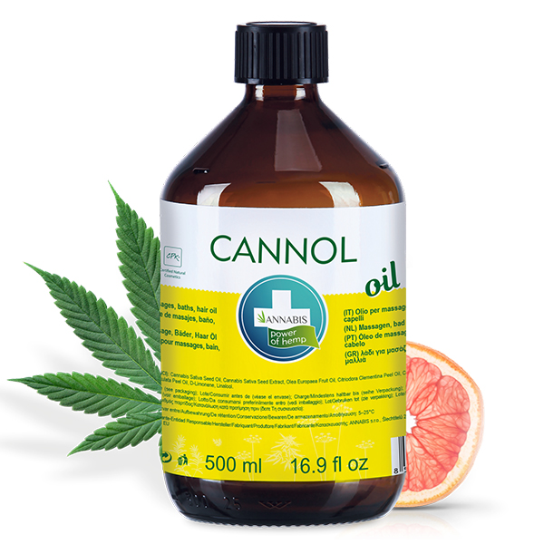 Annabis Cannol Aceite de Cáñamo hidratación, baño y masaje Formato ahorro 500ml