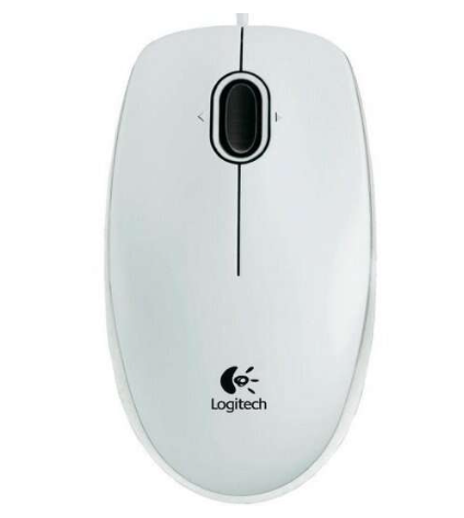 Logitech B100 Raton USB 800dpi - 3 Botones - Uso Ambidiestro - Cable de 1.80m - Color Blanco