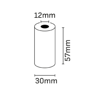Oqonos Rollo de Papel Termico 57x30x12mm, Libre de BPA, FSC