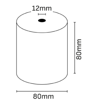 Oqonos Rollo de Papel Termico 80x80x12mm, Libre de BPA, FSC