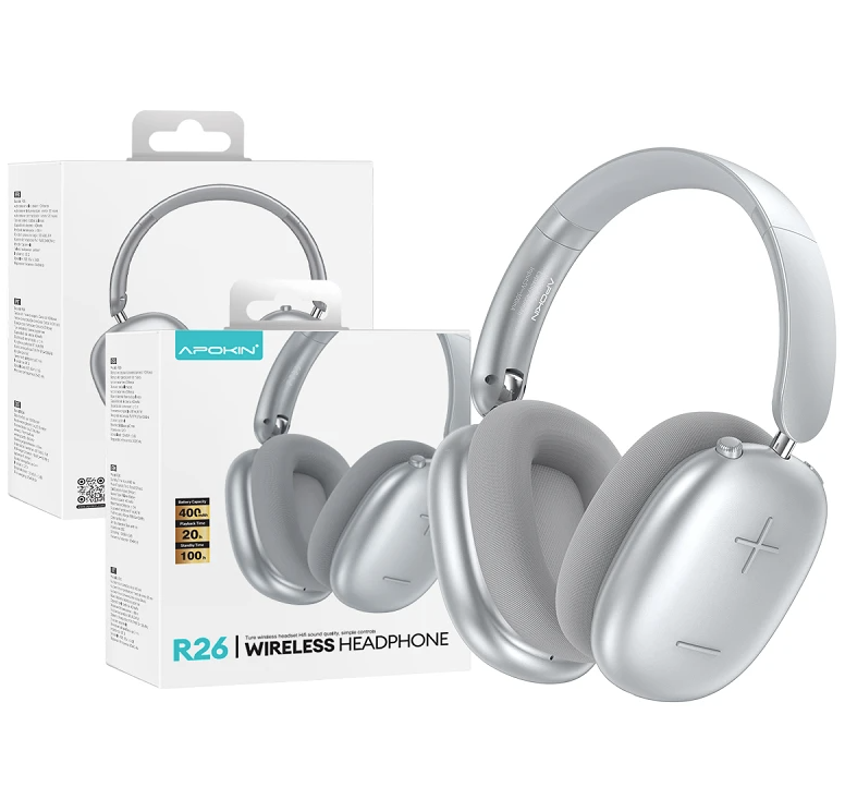 Auricular inalámbrico de diadema Apokin R26-02 Plata