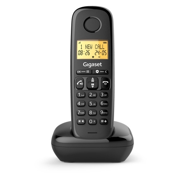 Gigaset Basic 100 Telefono Inalambrico Dect con Identificador de Llamadas - Bloqueo de Llamadas - Pantalla Retroilluminada - Color Negro
