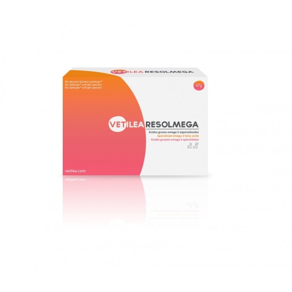 Vetilea Resolmega 60 Cápsulas - Pro-resolvinas Omega-3 para Perros y Gatos