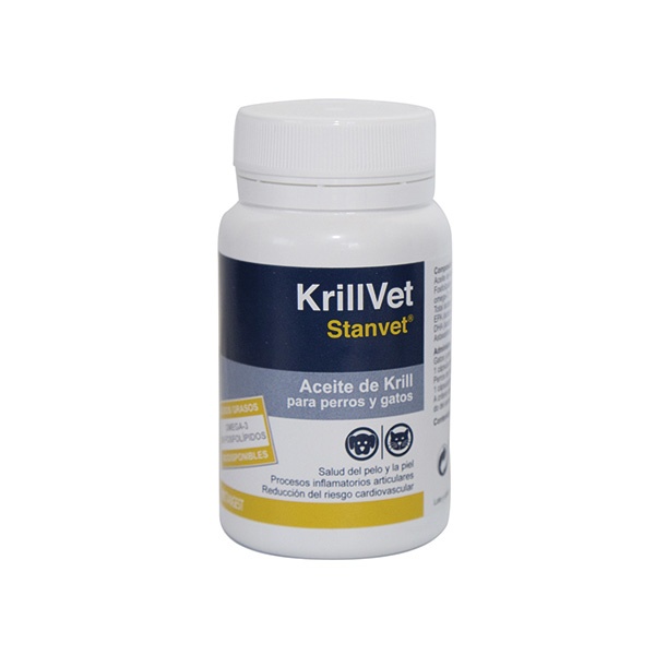 KrillVet Aceite de Krill 60 Cápsulas - Omega 3 Premium para Perros y Gatos