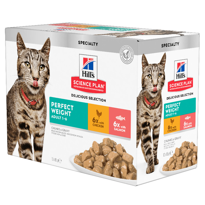 HILLS SCIENCE PLAN FELINE ADULT PERFECT WEIGHT POLLO & SALMÓN