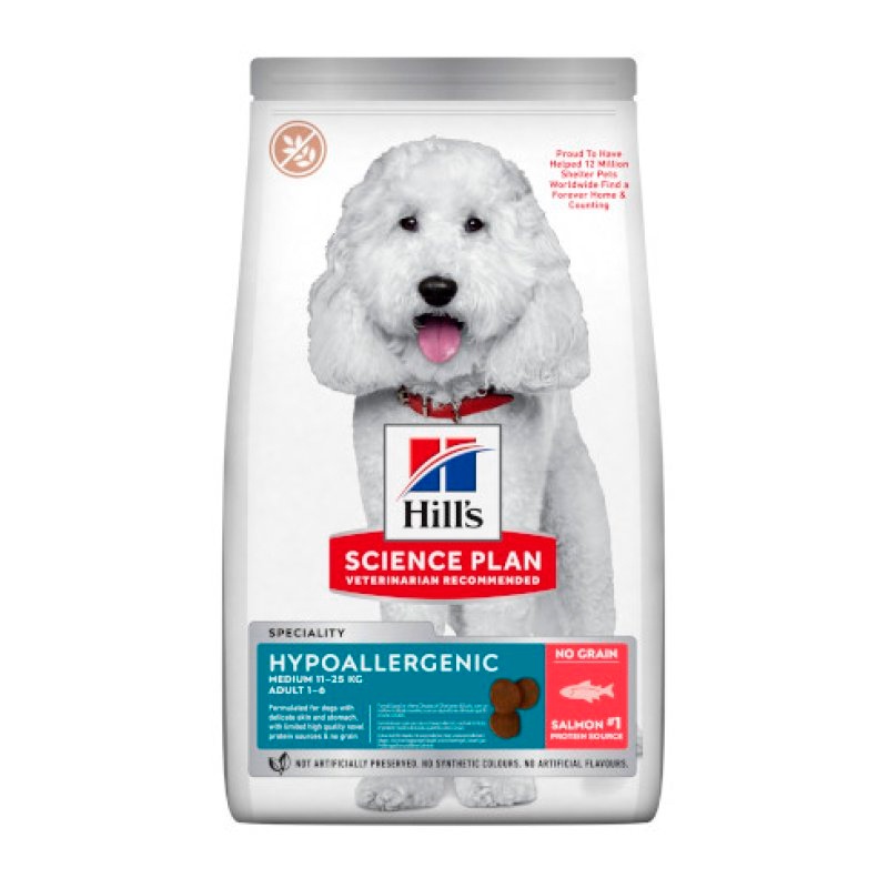 HILLS SCIENCE PLAN CANINE ADULT HYPOALLERGENIC MEDIUM SALMON Y ATUN 2.5KG