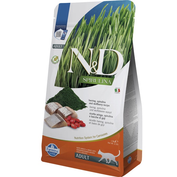 N&D SPIRULINA CAT ARENQUE 1,5KG
