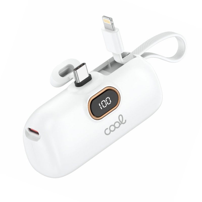 Bateria Externa Power Bank 5.000 mAh COOL Cápsula Blanco