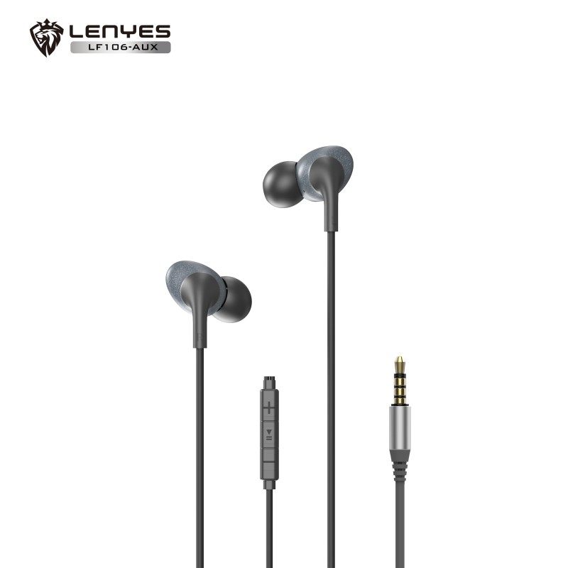 Auriculares Jack 3.5mm Lenyes LF106-AUX | Driver 10mm Compacto | Audio Hi-Fi y Micrófono | Conexión Universal