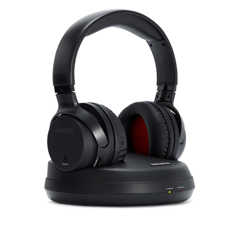 URICULAR HEADPHONE WIRELES RF AIWA WHF-880 CONEXION RECARGABLES EN BASE RECEPTORA CON CONEXION JACK 3.5mm SIN MICROFONO - Aur