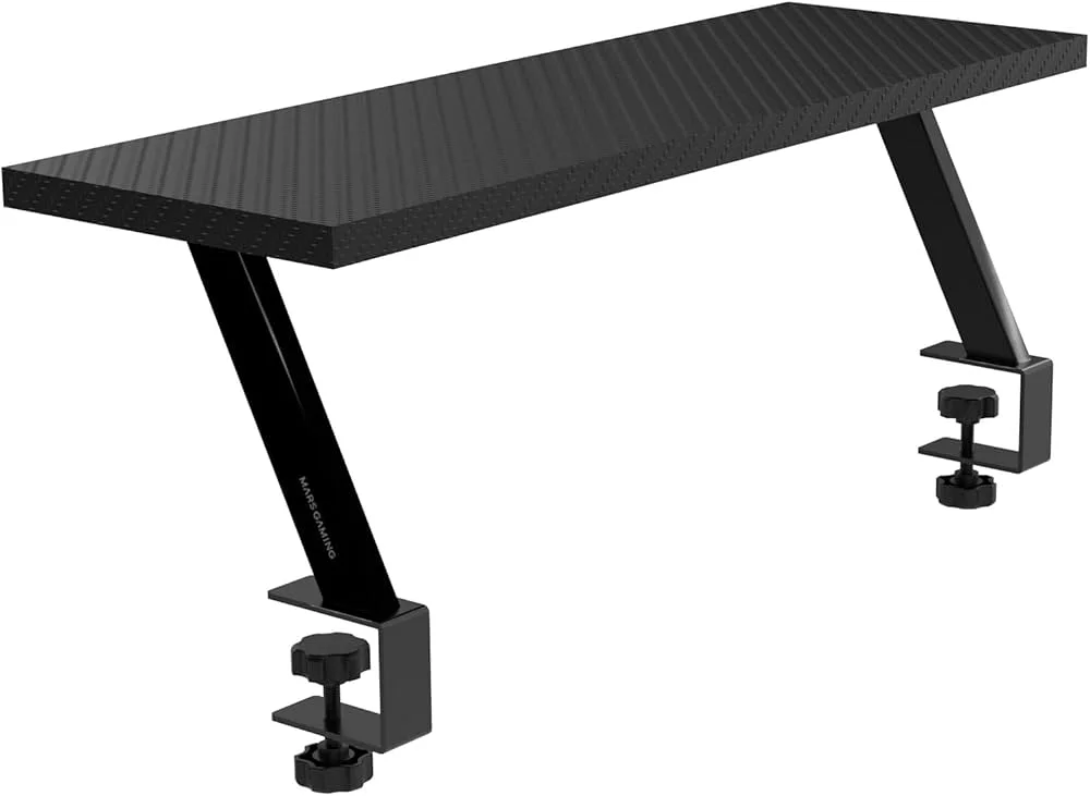 Mars Gaming MGDS Soporte Elevador de Monitor - Instalacion Rapida - Mesas hasta 33mm de Grosor - Maximo 10Kg - 60x20cm - Acab