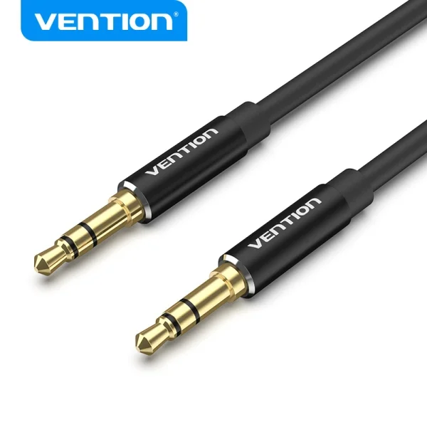 Vention Cable Estereo Jack 3.5 Macho a Jack 3.5 Macho - 5m - Color Negro - Cables y adaptadores de sonido