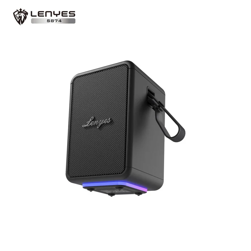 Lenyes S874 Elegance Black | Altavoz Bluetooth V5.3 15W | Diseño Runway | IPX6 con 4 Modos de Reproducción