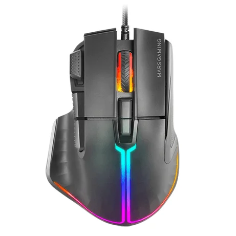 Ratón MARS GAMING MM-XT BLACK 9B 12800DPI RGB Cable Paracord
