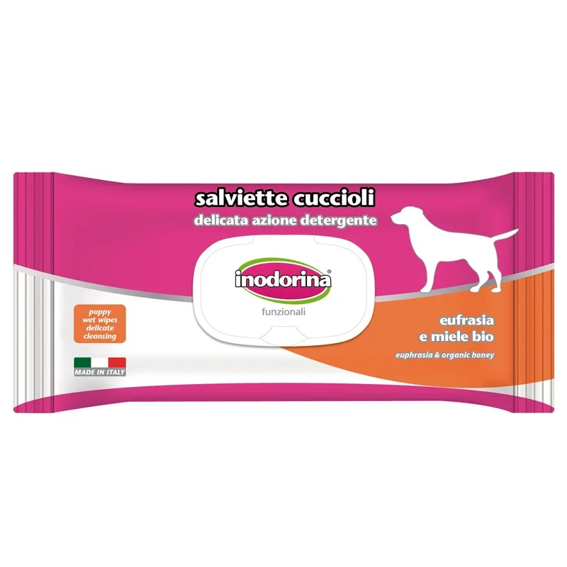 Toallitas Biodegradables Inodorina Green Suavizantes para Perros, cachorros y Gatos (20x30 cm)