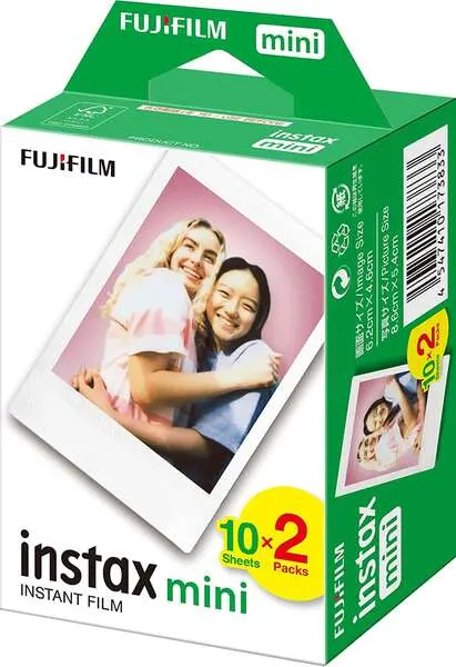 Fujifilm Instax mini Pack de 2x10 Peliculas de Fotos Instantaneas -(Tamaño de la Imagen: 46x62mm)