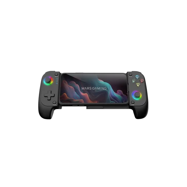 Mars Gaming MGPX Gamepad Bluetooth Multiplataforma - Multifuncional 2 en 1 - Soporta Smartphones hasta 6.8" - Vibracion Dual - Funcion Turbo - Color Negro