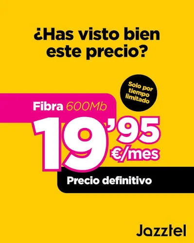 Fibra 600Mb por 19,95€/mes - Jazztel fibra 600 – imagen 1
